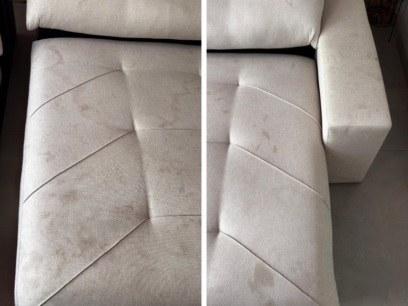 Sofá antes da higienização